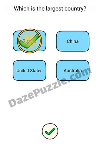 Which is the largest country Brain find Level 44 Answer